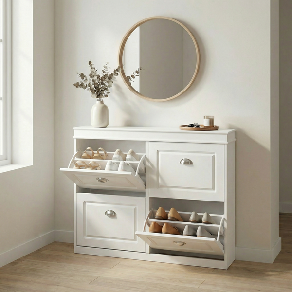 4-Door Shoe Rack – 8 Shelves, Shoe Storage Cabinet, Home Furniture