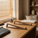 Wooden Laptop Stand – Foldable Ergonomic Riser 12° Angle Desk Organizer Home Office Workspace