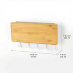 Wall Mounted Bamboo Key Hanger – Entryway Organizer with Storage Slot, Minimalist Wall Hook Rack