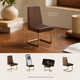 Wooden Chair Phone Stand – Walnut Brass Desk Organizer, Minimalist Office Ornament