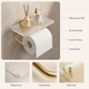 Wall Mounted Toilet Paper Holder with Acrylic Shelf – Gold Silver Bathroom Storage