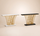 Modern Entryway Console Table – Gold Metal Base, Faux Marble Top, Hallway Sofa Table