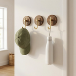 Minimalist Gold Walnut Wall Hook – Self Adhesive Coat Hook for Kitchen, Bathroom & Modern Decor