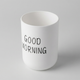 Good Morning Toothbrush Holder – Countertop Cup for Bathroom Vanity Sink Organization Storage