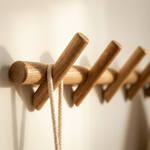 Wood Peg Hook Rail – 5 Hook Wall Mounted Coat Rack Entryway Hallway Organizer