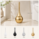 Sculptural Toilet Brush with Holder – Long Handle Bathroom Brush, Minimalist Design