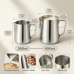 Coffee Latte Scale Cup – 304 Stainless Steel Milk Frothing Pitcher with Internal Scale