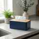 Bamboo Lid Tissue Box Cover – Modern Tissue Holder for Bathroom, Vanity, Living Room & Desk