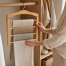 Cintre pantalon 4 couches en bois — Organisateur de placard multi-niveaux pour pantalons et foulards