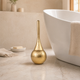 Sculptural Toilet Brush with Holder – Long Handle Bathroom Brush, Minimalist Design