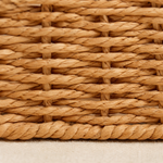 Woven Storage Basket with Wood Handles – Scallop Edge Organizer for Bathroom Desk