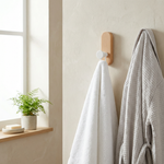 Adhesive Walnut Wood Wall Hook – Coat and Hat Hanger for Entryway & Bedroom Decor