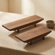 Wood Display Riser Tray – Raised Footed Stand for Tea Table, Desk, Entryway Decor