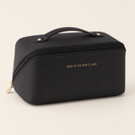Makeup Organizer Bag for Travel – PU Leather Zip Cosmetic Case with Inner Dividers