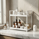 2 Tier Countertop Organizer Rack – Steel Storage Shelf for Bathroom, Kitchen Spices & Toiletries