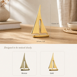 Sailboat Sculpture – Gold or Bronze Zinc Alloy Desk Ornament Modern Home Decor