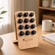 Bamboo Essential Oil Rack – 12 Bottle Display Stand Desk Organizer Natural Wood
