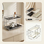 Countertop Organizer – Double Layer Iron and Acrylic Rack for Desk Bathroom Kitchen Entryway