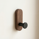 Adhesive Walnut Wood Wall Hook – Coat and Hat Hanger for Entryway & Bedroom Decor