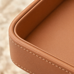 Leather Valet Tray with Gold Accents – Desk Organizer Key Tray Catchall Tray