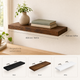 Solid Wood Floating Wall Shelf – Bracket Mount Storage Display Living Room Bedroom