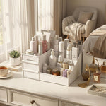 Compact Cosmetic Storage Box - Multi-Purpose Desk & Makeup, bathroom counter Organizer, bedroom vanity storage