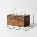 Wooden Walnut Tissue Dispenser Box – Sliding Lid Design for Bathroom & Living Room Decor
