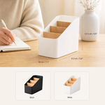 Desktop Storage Box with Bamboo Dividers – Desk Organizer for Remote Pens Cards