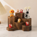 6-Piece Hexagonal Wood Riser Set – Tiered Display Stand for Jewelry and Collectibles