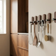 Adhesive Walnut Wood Wall Hook – Coat and Hat Hanger for Entryway & Bedroom Decor