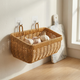Wall Hanging Rattan Storage Basket – Hand Woven Kitchen, Bathroom and Bedroom Decor
