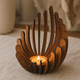 Wooden Lotus Candle Holder – Hand-Assembled Tealight Centerpiece for Table Home Decor
