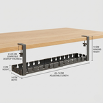 Under Desk Cable Management Tray – Clamp On No Drill Wire Organizer for Office Desks