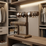 2 Tier Wooden Watch & Jewelry Display Tower – Bracelet and Necklace Stand for Dresser