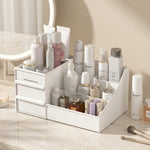 Compact Cosmetic Storage Box - Multi-Purpose Desk & Makeup, bathroom counter Organizer, bedroom vanity storage