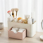 Makeup Storage Box – Multi-Compartment Desktop Organizer with Drawer for Bathroom Vanity Countertops