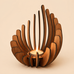Wooden Lotus Candle Holder – Hand-Assembled Tealight Centerpiece for Table Home Decor