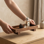 Wooden Serving Tray – Japanese Style Tea Tray Coffee Display Organizer Home Decor Minimalist