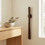 Long Handled Shoe Horn – Wooden Magnetic Wall Mount Entryway Organizer Mobility Aid Dressing Tool