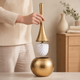Sculptural Toilet Brush with Holder – Long Handle Bathroom Brush, Minimalist Design