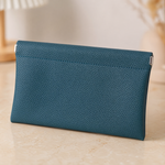 Self-Closing Long Wallet – Passport ID Cash Pouch Faux Leather Slim Travel Organizer