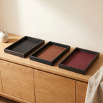Decorative Storage Tray Woven PU Leather – Desk Vanity Jewelry Organizer Home Decor