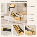 Basin Faucet Deck Mounted – Single Hole Hot Cold Brass Mixer Tap for Bathroom Sink