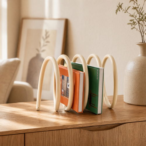 Spring Book Rack – Modern Tabletop Bookend Organizer for Desk and Shelves
