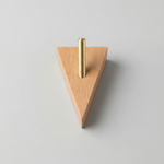 Modern Wooden Wall Hook – Self Adhesive Storage Hook with Angled Brass Peg for Home