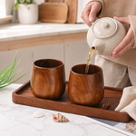Wooden Tea Cup – Handcrafted Natural Wood Cup for Tea Coffee Minimalist Kitchen