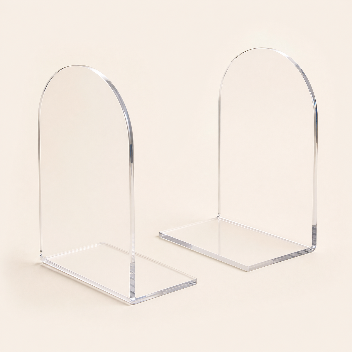 Clear Acrylic Bookends – Arch Design Book Organizer for Shelf Desk Home Office