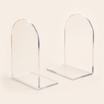 Clear Acrylic Bookends – Arch Design Book Organizer for Shelf Desk Home Office