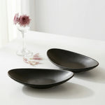 Oval Black Ring Dish – Ceramic Jewelry Tray for Entryway, Bedroom, Bathroom Vanity Organizer