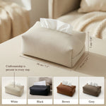 Leather Tissue Box Cover – Modern rectangular design for bathroom vanity, countertop tissue holder